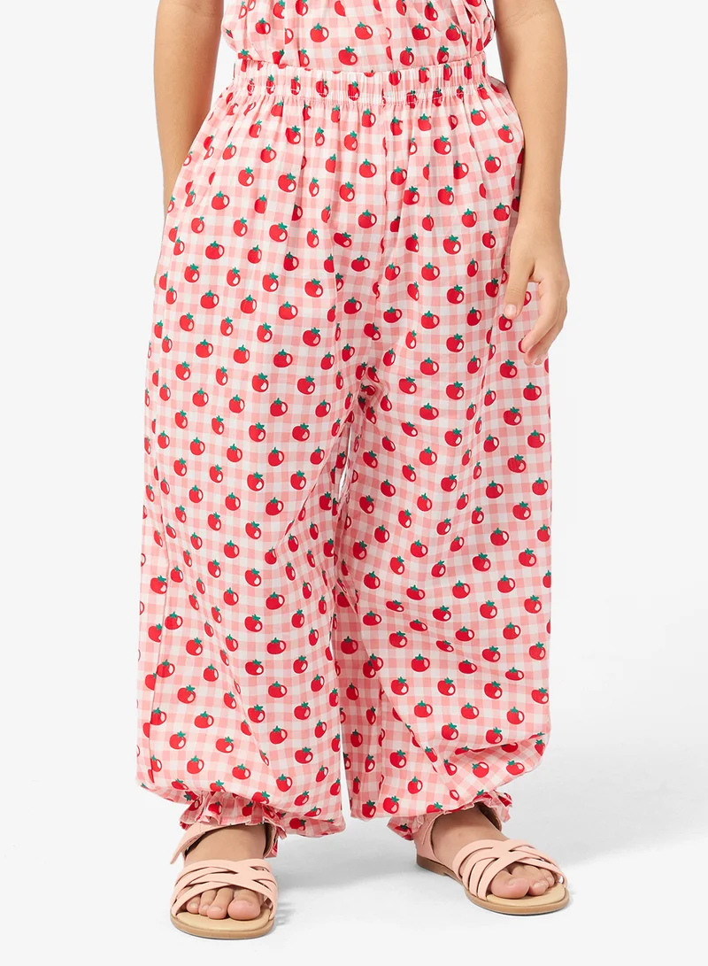 Pinata  Printed Peplum Top and Pants Set for Women | Best Price UAE